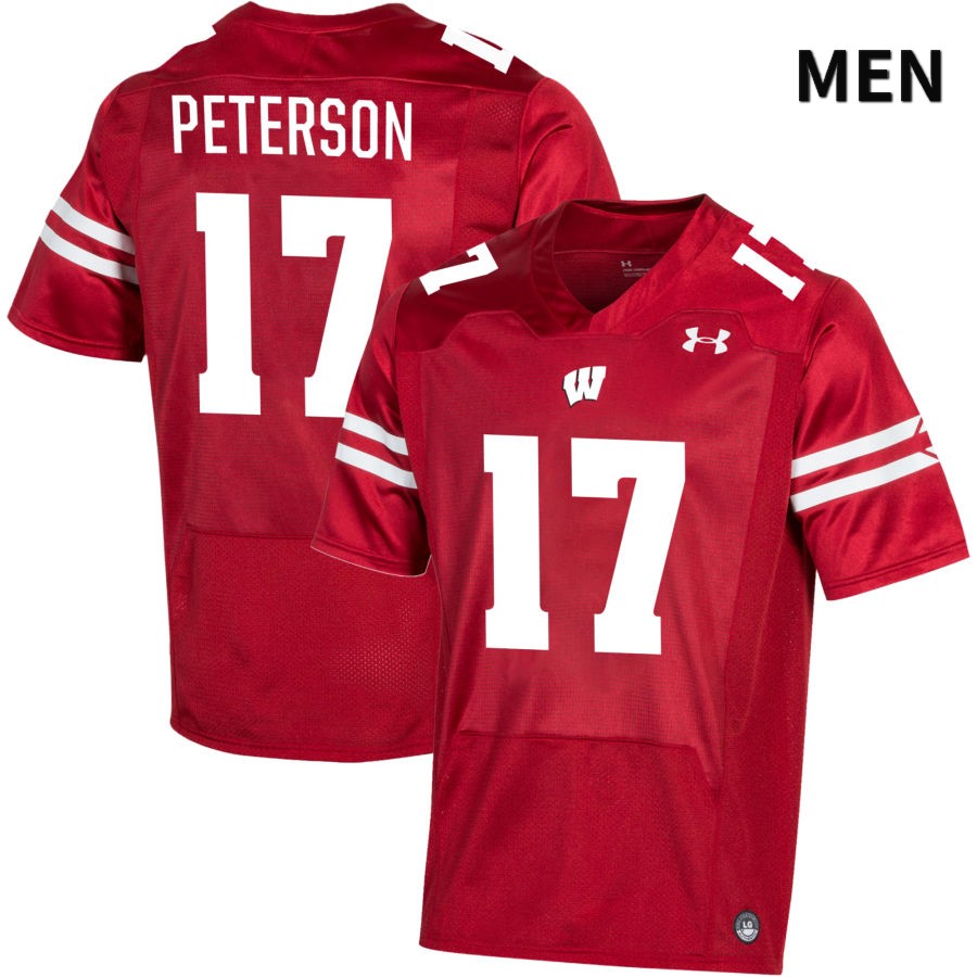 Wisconsin Badgers Men's #17 Darryl Peterson NCAA Under Armour Authentic Red NIL 2022 College Stitched Football Jersey SJ40W21SF